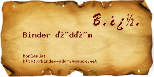 Binder Ádám névjegykártya