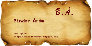 Binder Ádám névjegykártya